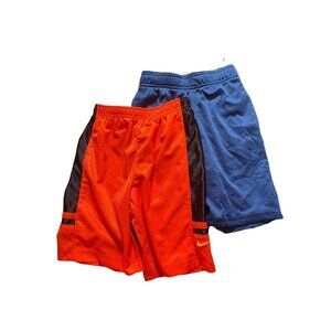 2 pair of boys shorts nike size 7 champion size 6-7 blue orange athletic